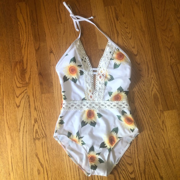 SHEIN Other - New Shein Sunflower Swimsuit white lace medium